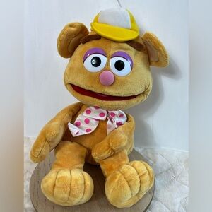 Vintage Disney Muppet Babies Fozzie Bear 14” Plush Sesame Street Friends Hat Bow